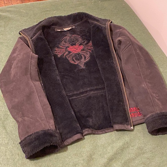 Harley-Davidson Jackets & Blazers - VINTAGÉ Harley Davidson Suede Faux Fur Lined Women’s Jacket XL